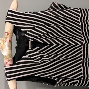 WHBM Black and White Classic A-line Dress